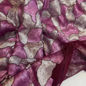 Amethyst Crystals Sequin Mesh