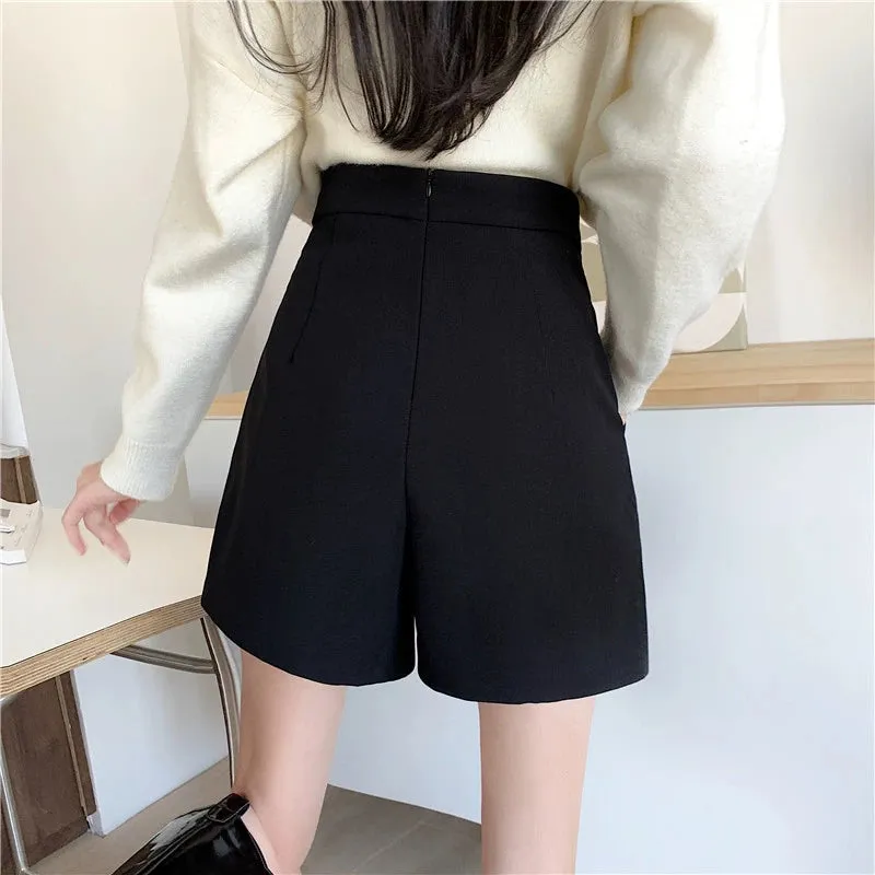 Asymmetrical High-Waisted Shorts