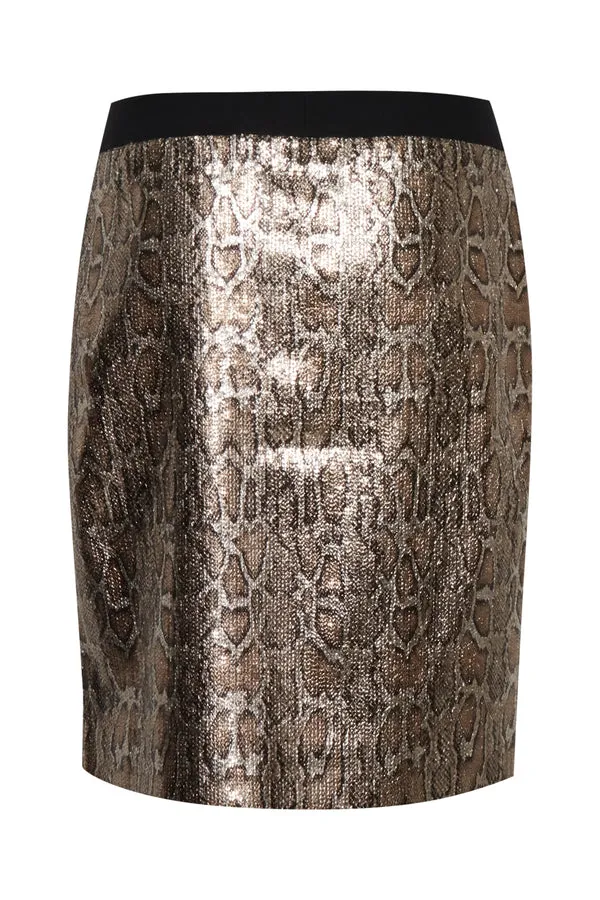 B Young Sequin Mini Skirt - Gold Animal