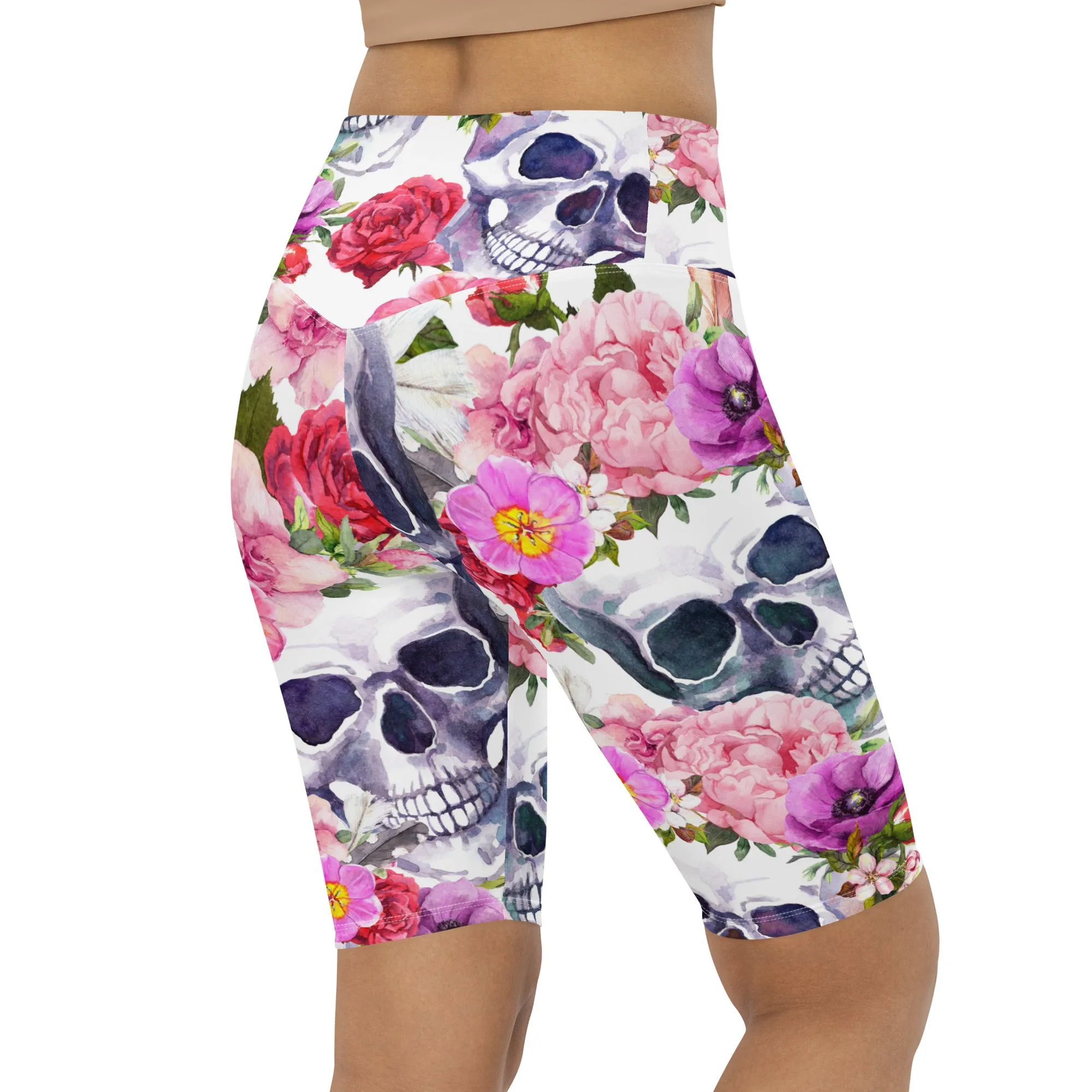 Boho Skull Biker Shorts