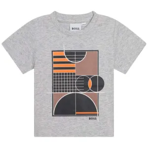 Boys Grey Short Sleeve Print T-shirt