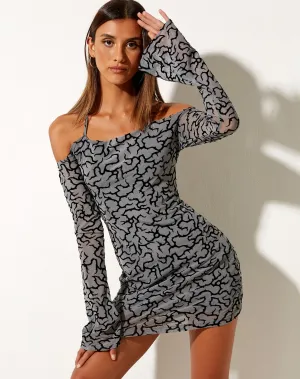 Burni Mini Dress in Tribal Flock