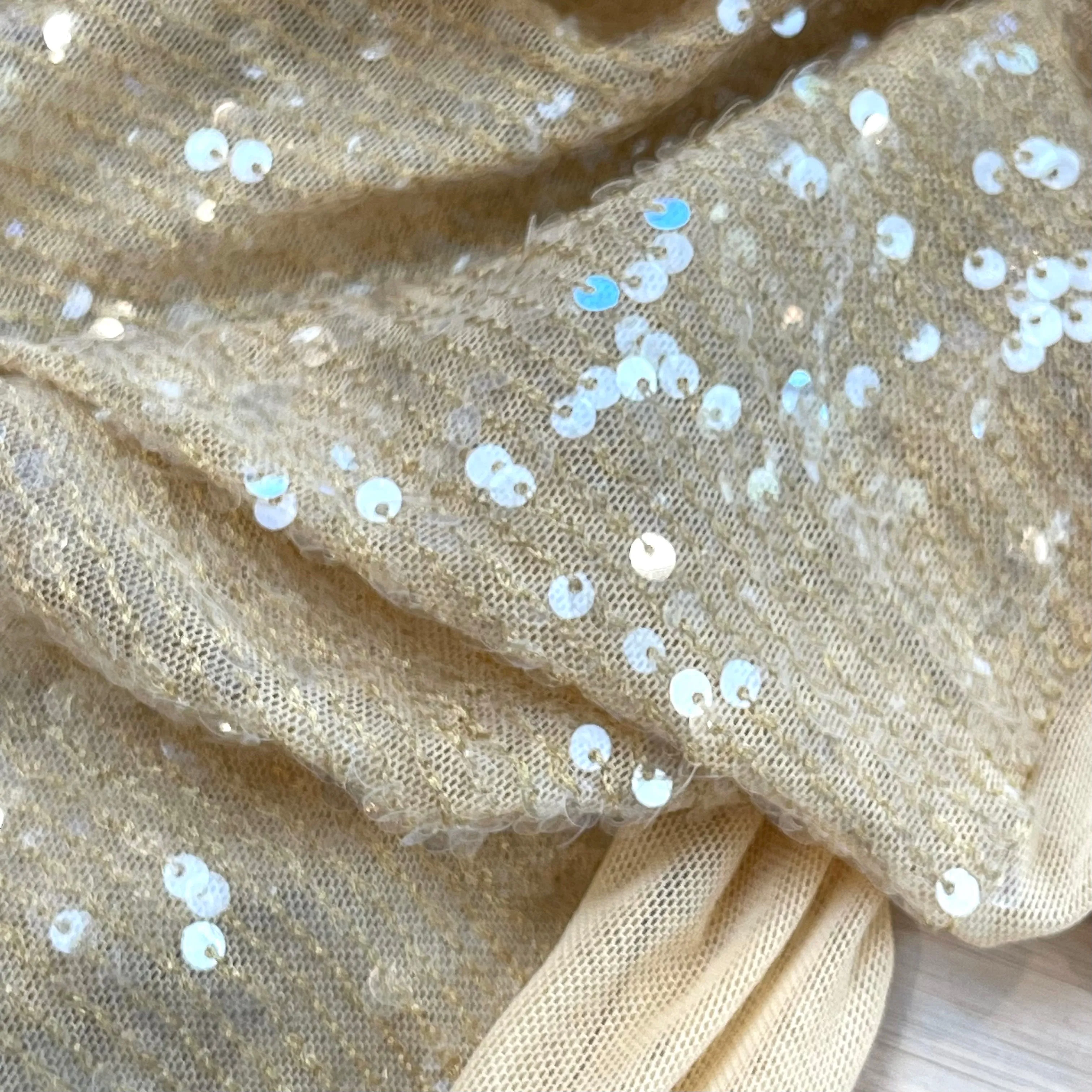 Chai Tea Sequin mesh