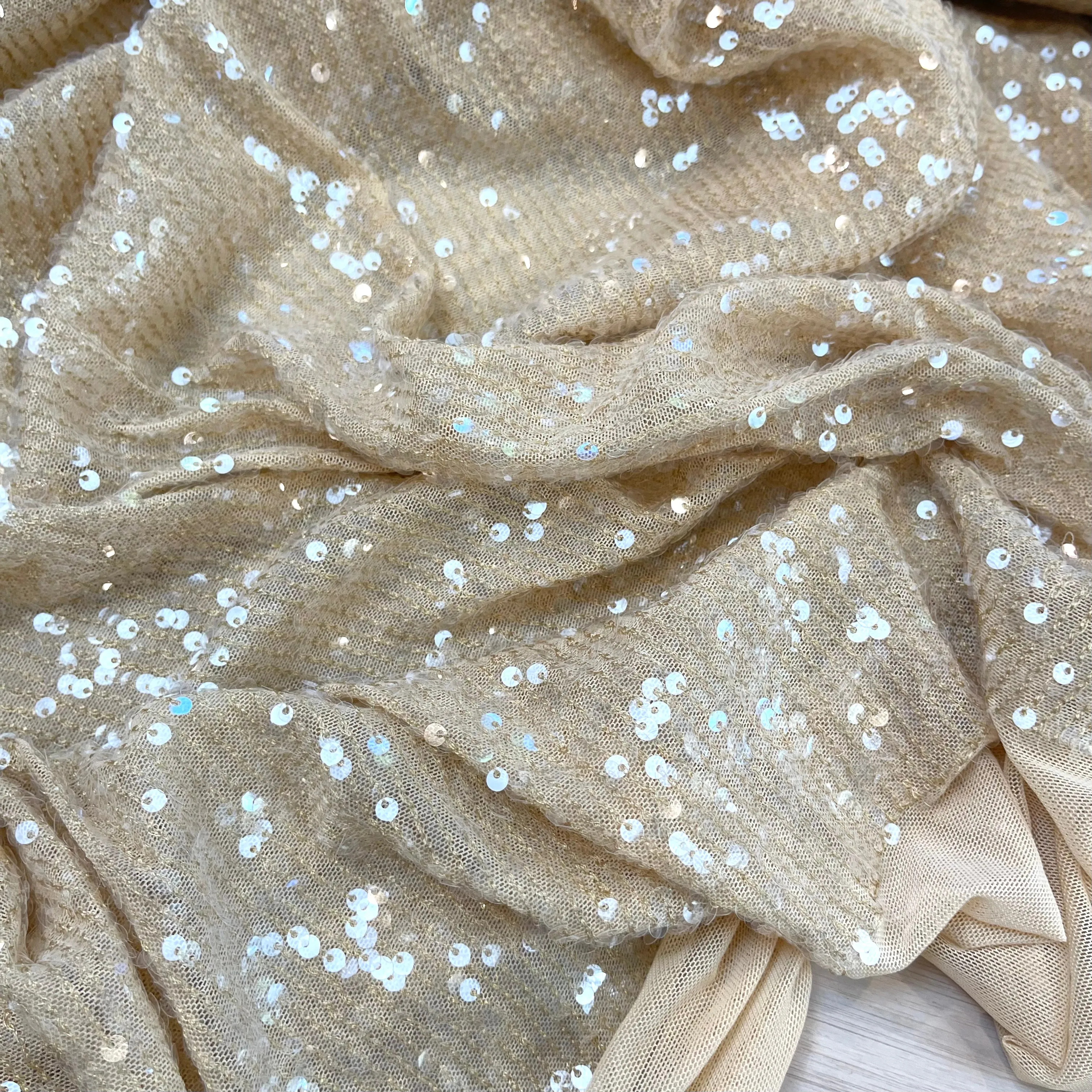 Chai Tea Sequin mesh