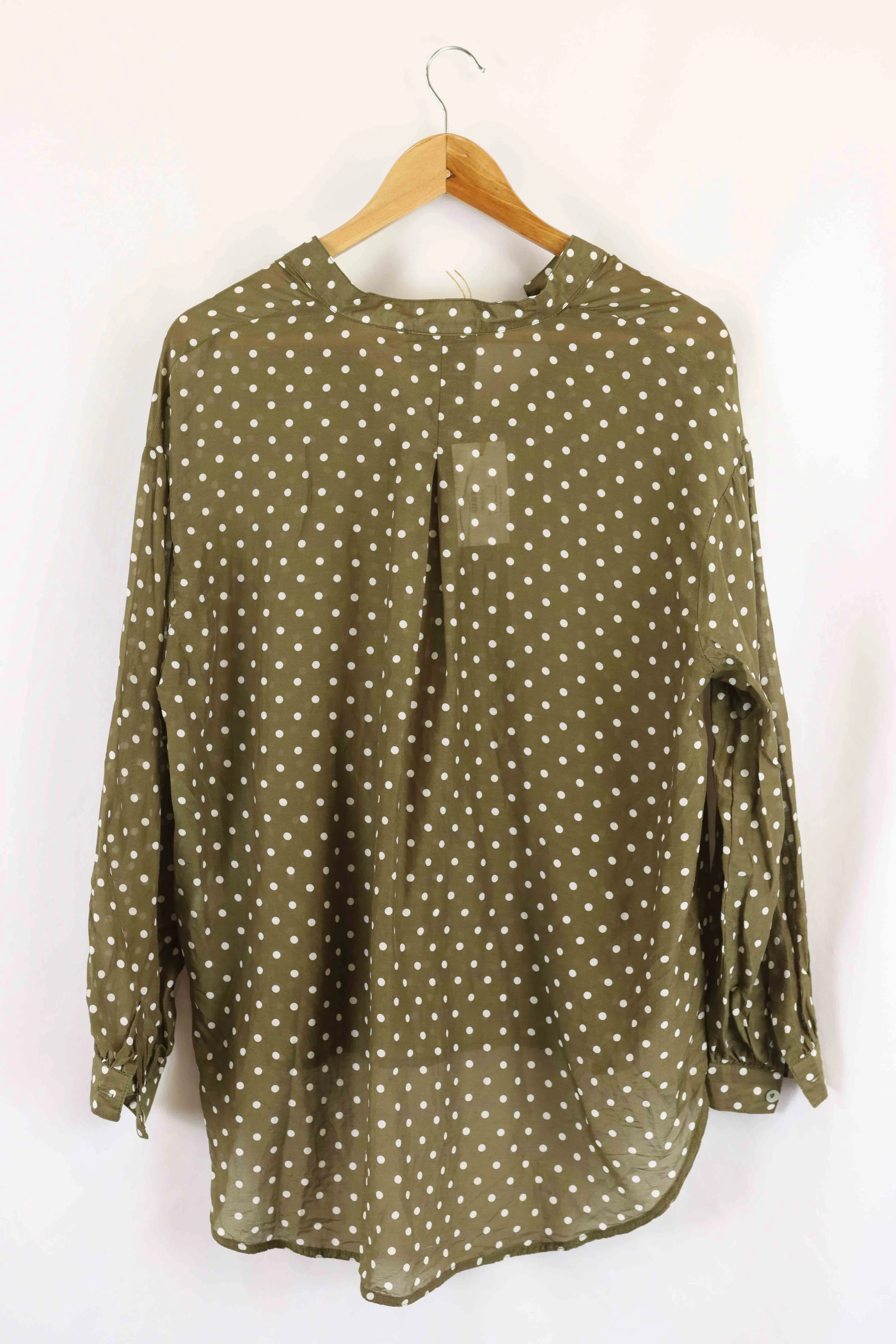 Chalice Green Polka Dot Top S