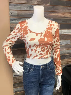 Cow Print Crop Top