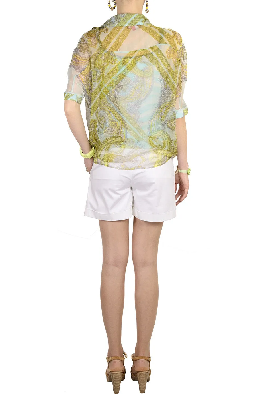 ECLOSION Printed Chiffon Top