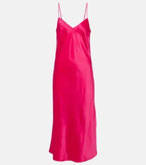 Eres silk satin slip dress, pink