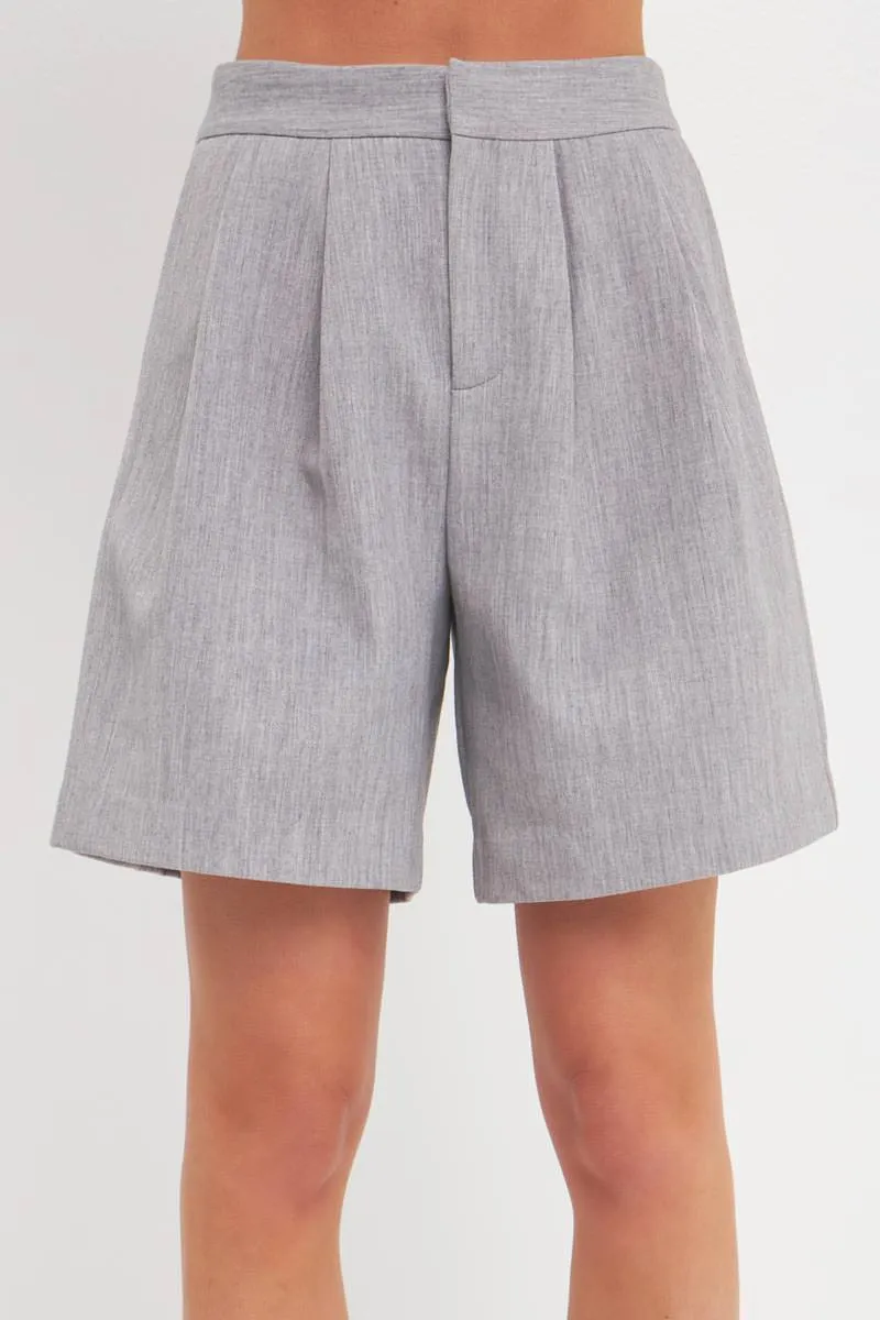 High-Waisted Pleated Shorts