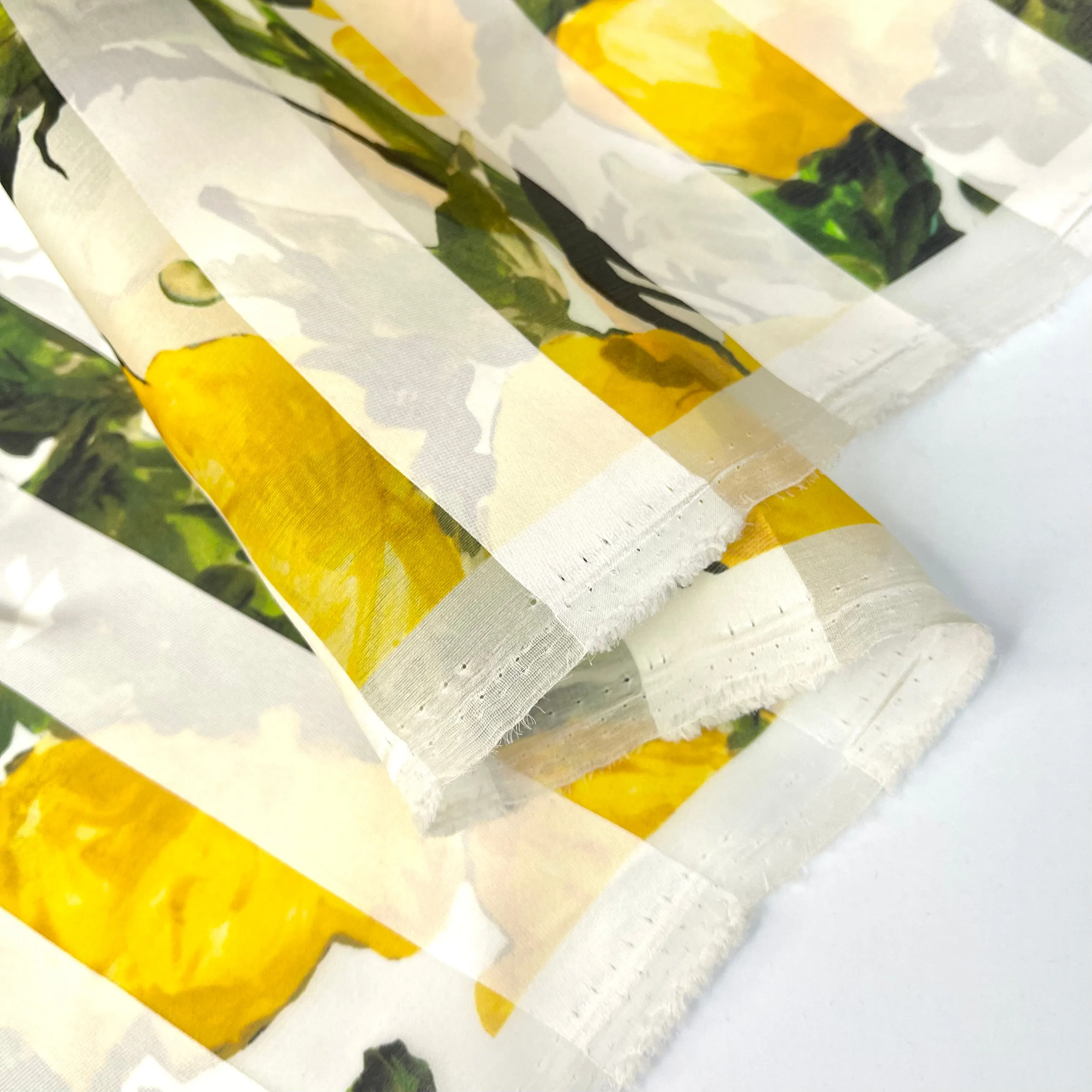 Lemon Zest Silk Organza Stripe