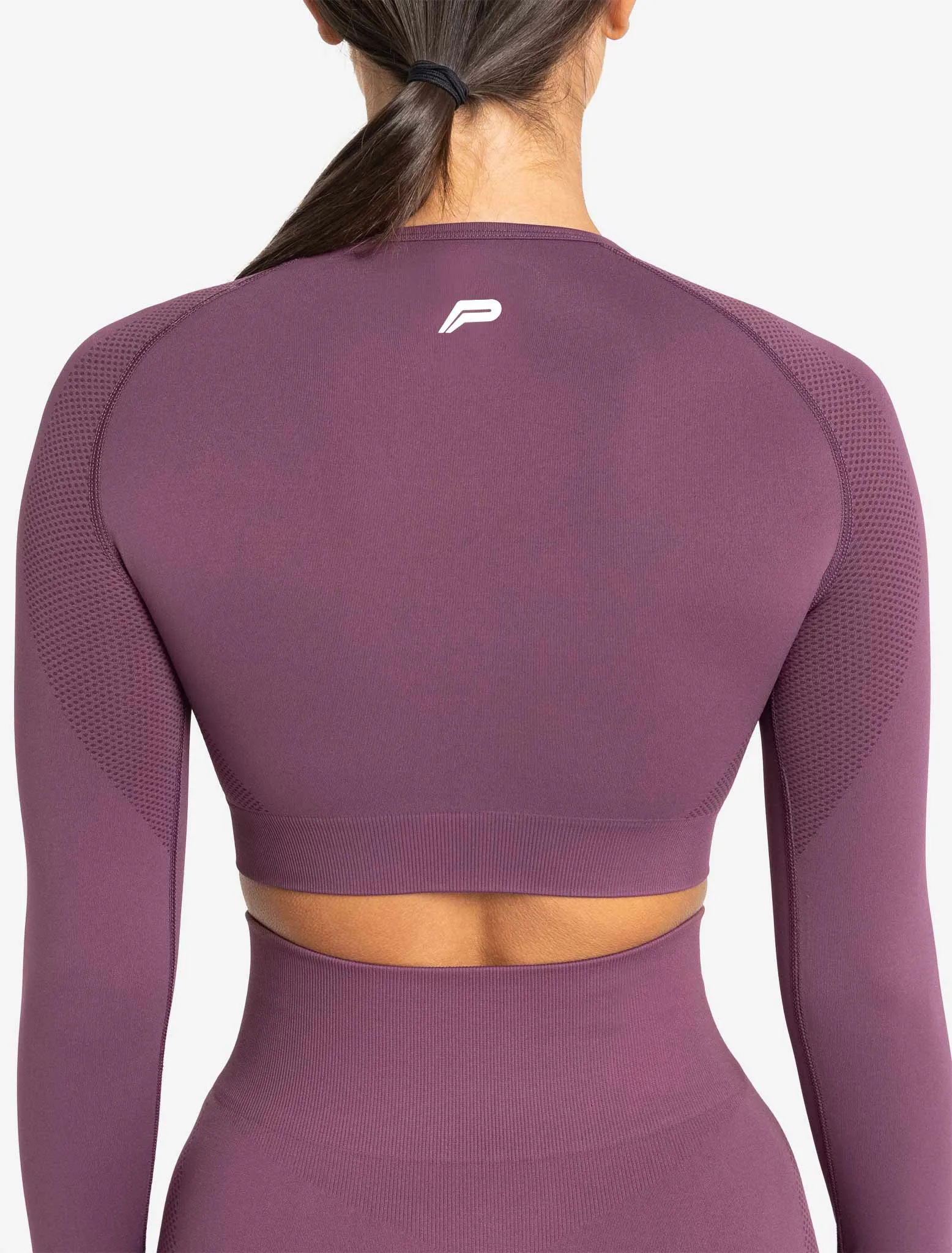 Move Seamless Long Sleeve Crop Top - Plum