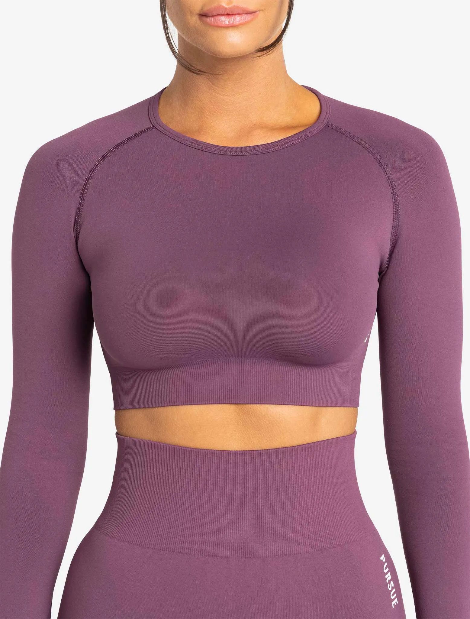 Move Seamless Long Sleeve Crop Top - Plum