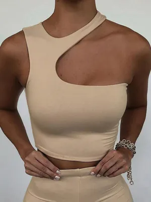 Sexy Off Shoulder Crop Top with Cut Out Detail