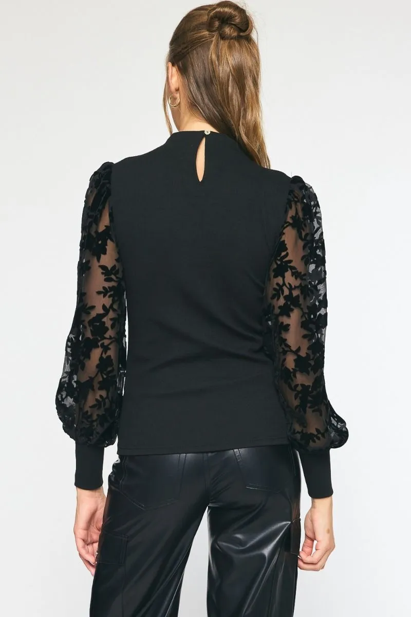 Sheer Long Sleeve Top