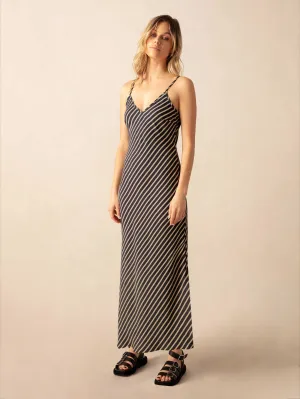 Stone Stripe Slip Maxi Dress